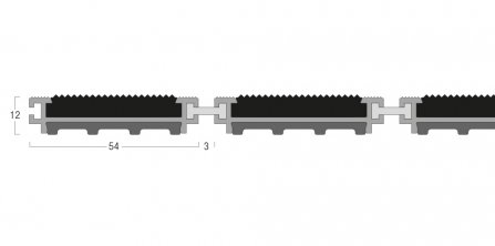 Esplanade 1500 Matting - 12mm Open Construction with pvc Scraper Wiper